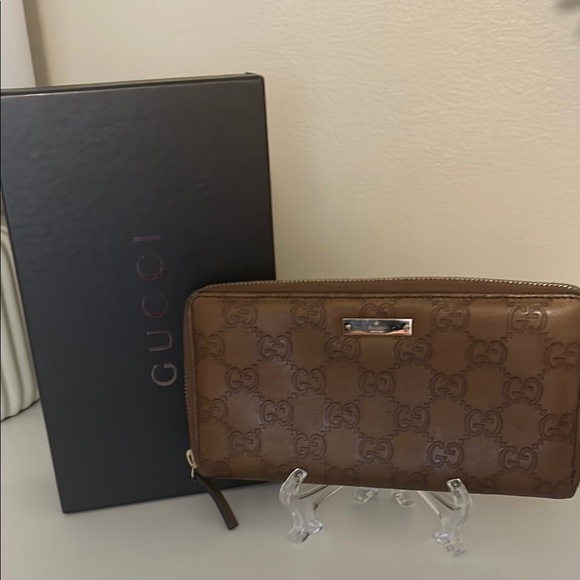 GUCCI Guccissima Bronze Long Wallet w/ Box - Picture 1 of 13